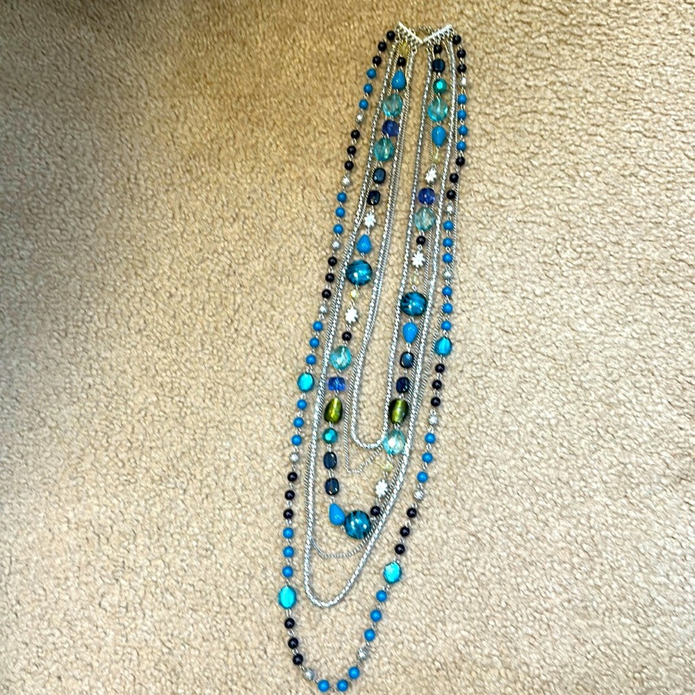 Beaded/Chain Necklace - 6 rows
